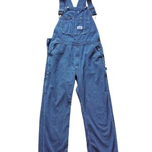 Round House Striped Blue Overalls